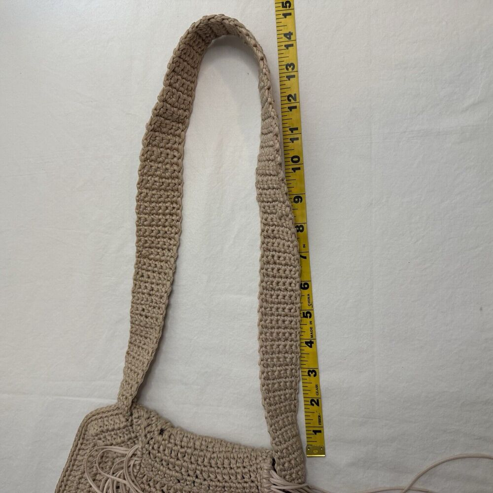 Bohemian Crochet Purse Hippy Boho Knit Fringe CottageCore Bag Festival Festival - Picture 10 of 13